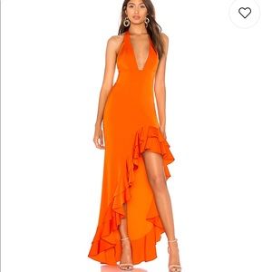 LOVERS + FRIENDS fama gown poppy orange